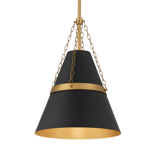 Springfield One Light Pendant in Dark Matte Black