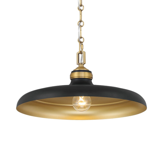 Crowne One Light Pendant in Dark Matte Black