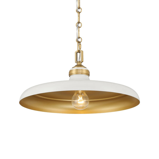 Crowne One Light Pendant in Off White Cream