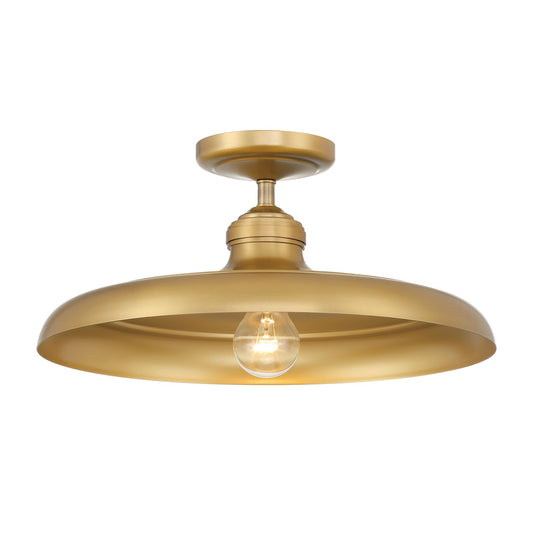 Crowne One Light Semi Flush Mount in Legacy Brass