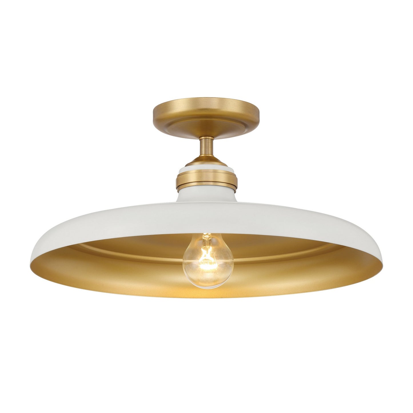 Crowne One Light Semi Flush Mount in Off White Cream