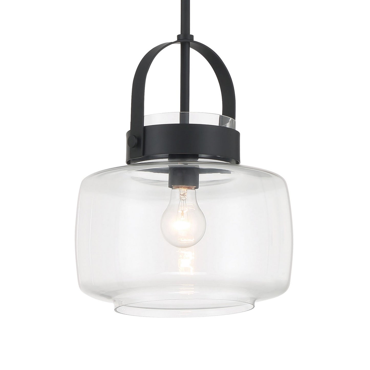 WickGlow One Light Pendant in Dark Matte Black
