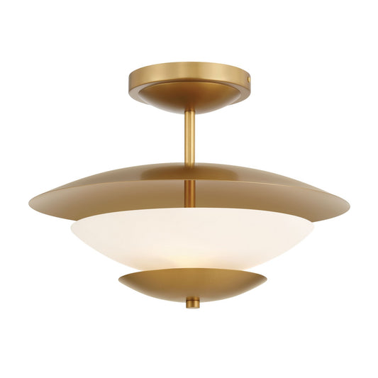 Solara Three Light Semi Flush Mount in Legacy Brass