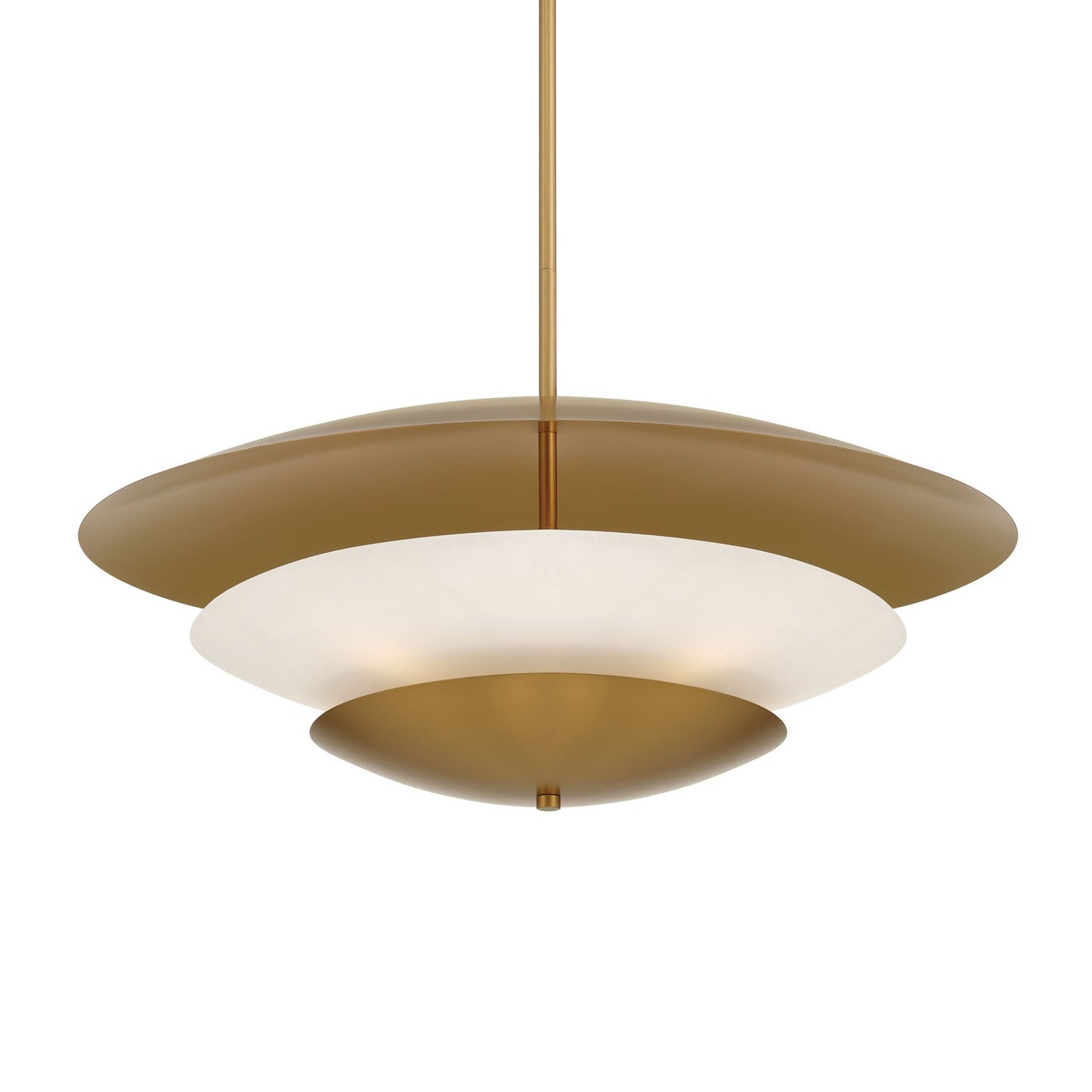 Solara Five Light Pendant in Legacy Brass