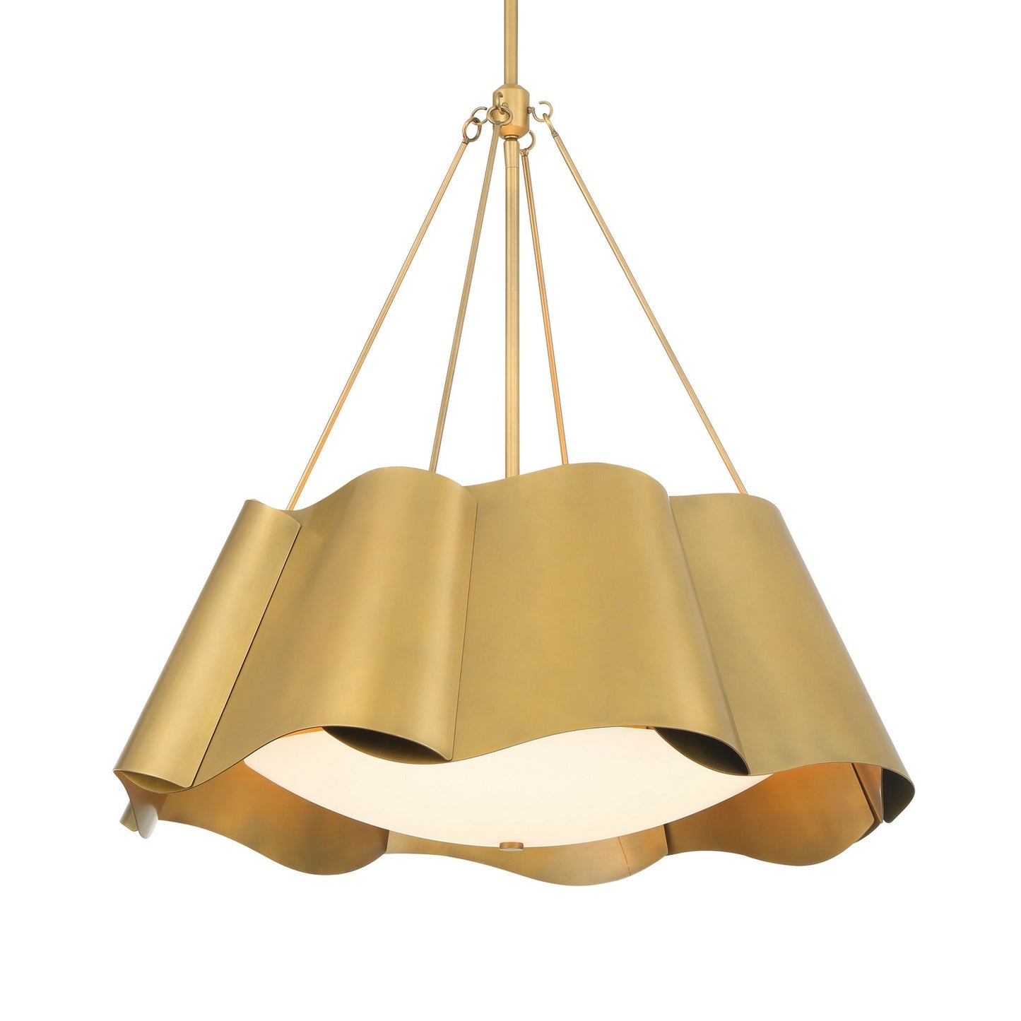 Waveform Four Light Pendant in Legacy Brass