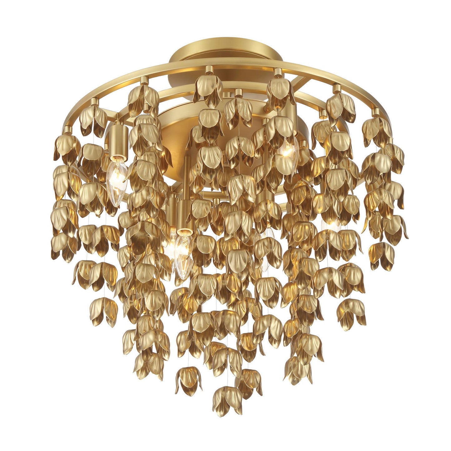 Ashgrove Six Light Semi Flush Mount in Legacy Brass