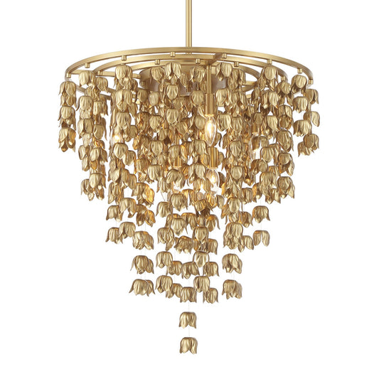 Ashgrove Eight Light Pendant in Legacy Brass