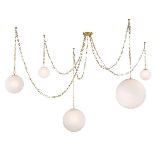 Marbelle Five Light Pendant in Legacy Brass