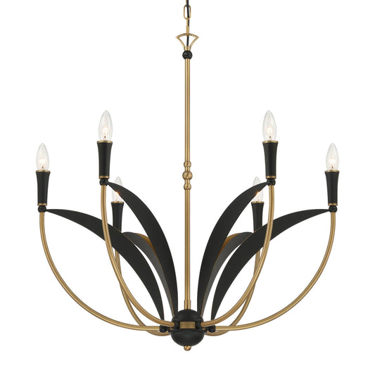 Miller Six Light Chandelier in Legacy Brass