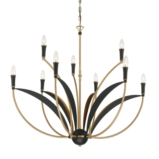Miller Nine Light Chandelier in Legacy Brass