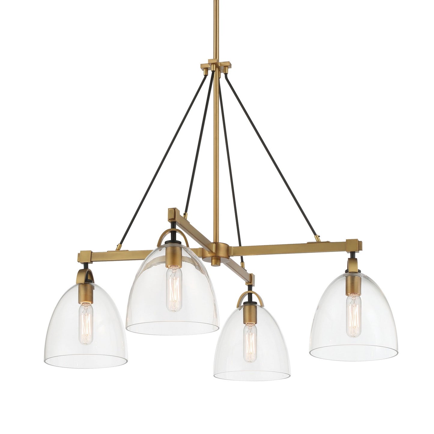 Sommersby Four Light Chandelier in Legacy Brass