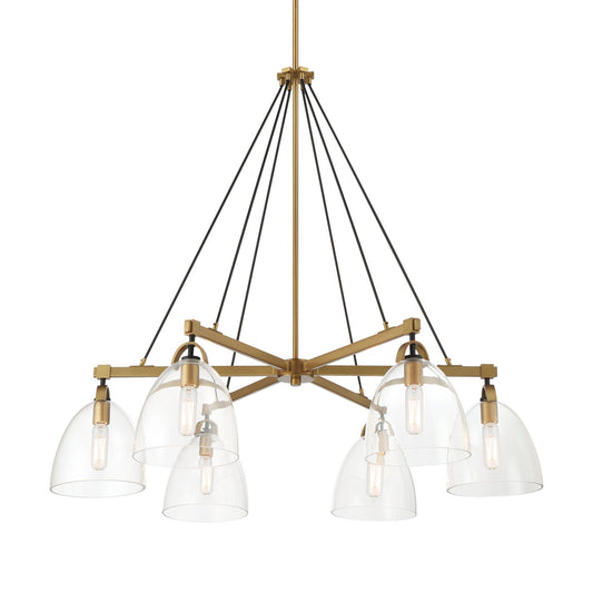 Sommersby Six Light Chandelier in Legacy Brass