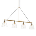 Sommersby Four Light Island Pendant in Legacy Brass