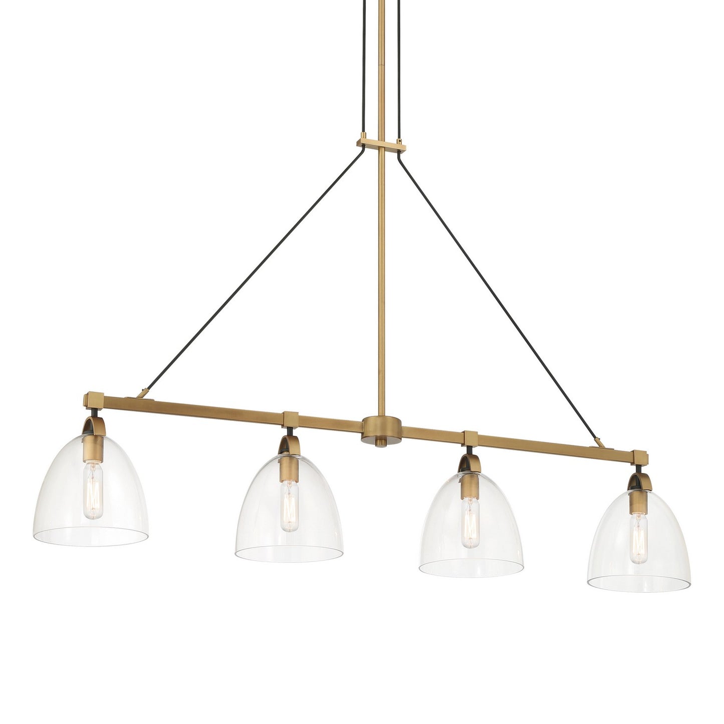 Sommersby Four Light Island Pendant in Legacy Brass