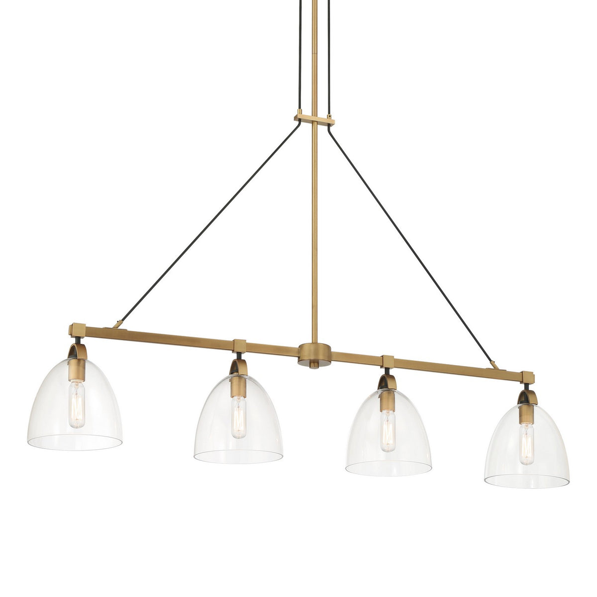 Sommersby Four Light Island Pendant in Legacy Brass
