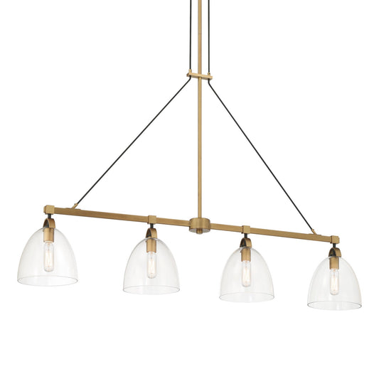 Sommersby Four Light Island Pendant in Legacy Brass
