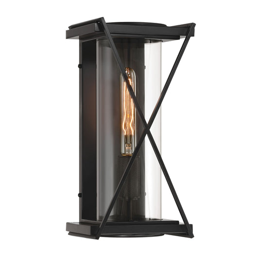 Rockhill One Light Outdoor Wall Sconce in Dark Matte Black