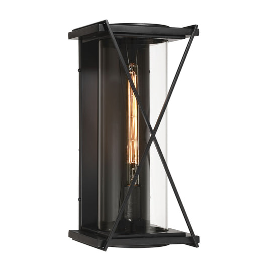 Rockhill One Light Outdoor Wall Sconce in Dark Matte Black