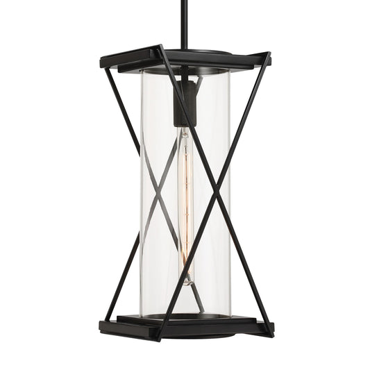 Rockhill One Light Outdoor Pendant in Dark Matte Black
