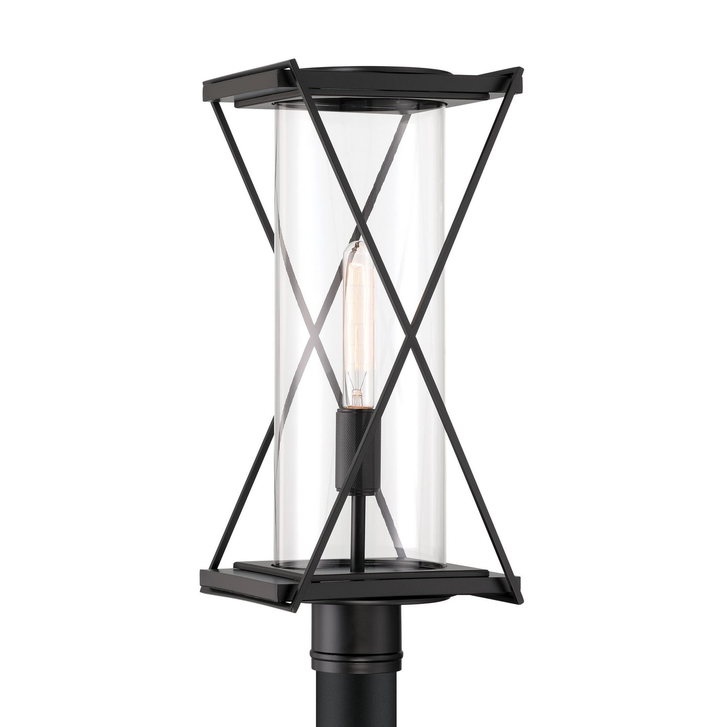 Rockhill One Light Outdoor Post Mount in Dark Matte Black