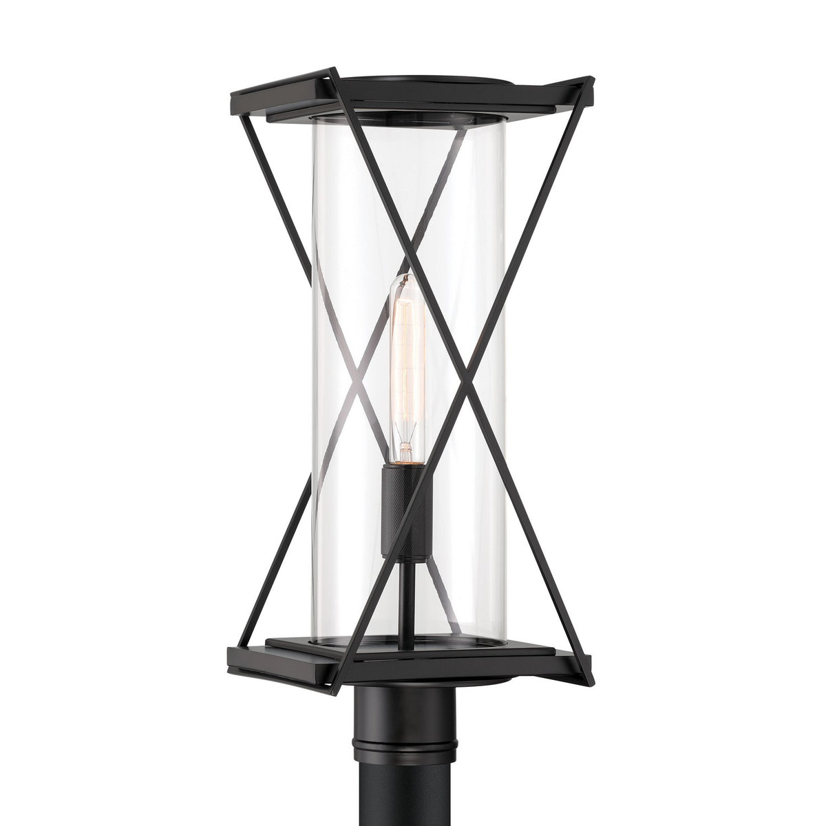Rockhill One Light Outdoor Post Mount in Dark Matte Black