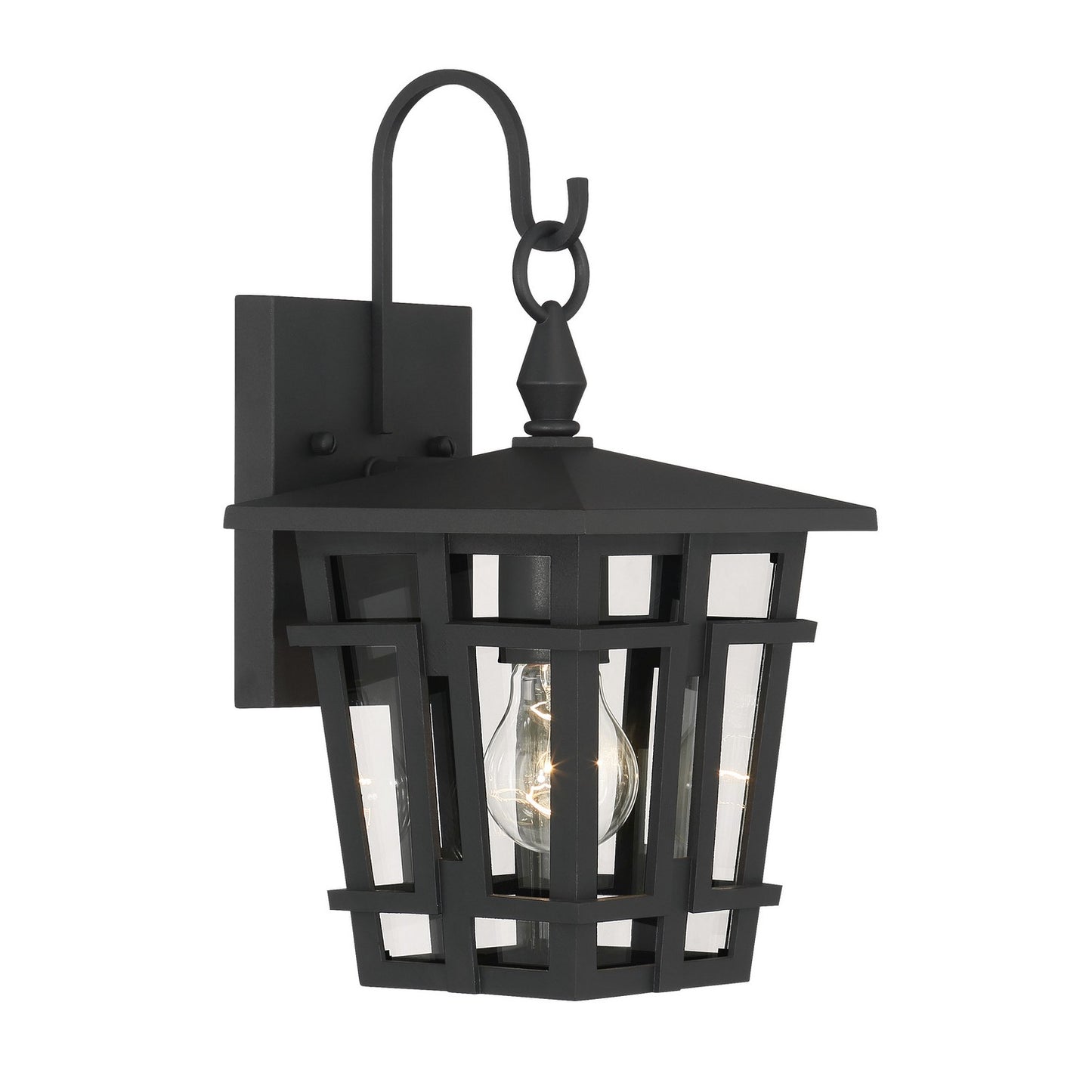 Fieldstone One Light Outdoor Wall Sconce in Sand Coal Black