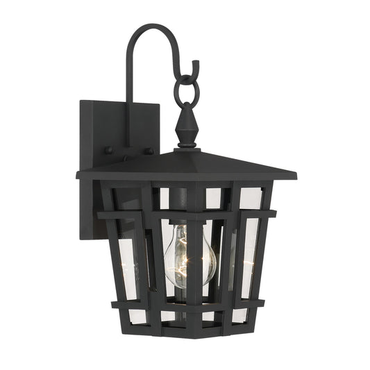 Fieldstone One Light Outdoor Wall Sconce in Sand Coal Black