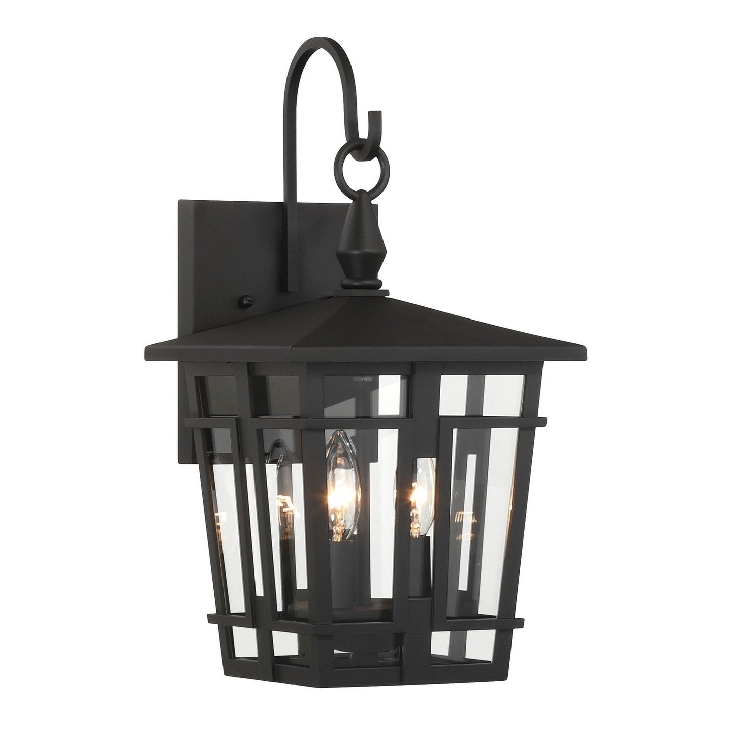 Fieldstone Three Light Outdoor Wall Sconce in Sand Coal Black