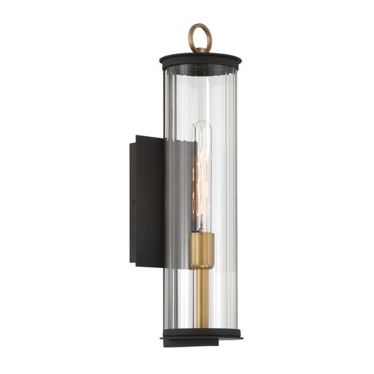 Cara One Light Outdoor Wall Sconce in Dark Matte Black