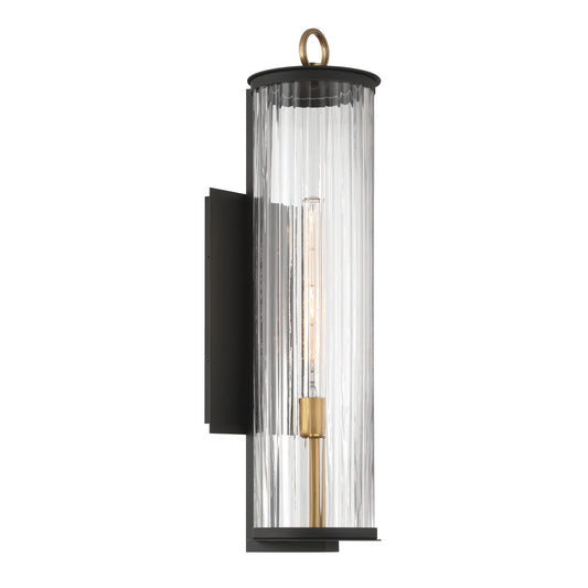 Cara One Light Outdoor Wall Sconce in Dark Matte Black
