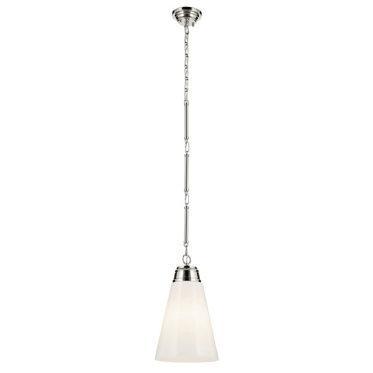 Marsailli One Light Pendant in Polished Nickel