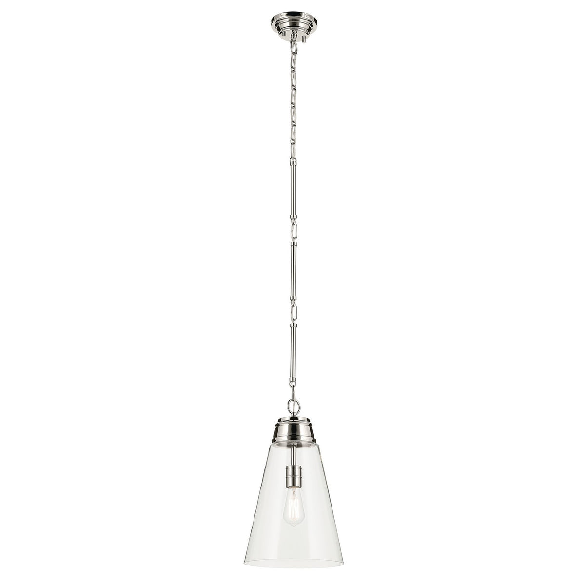 Marsailli One Light Pendant in Polished Nickel