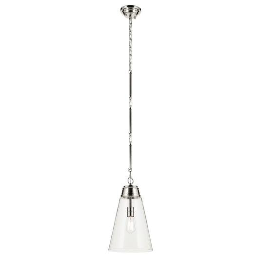 Marsailli One Light Pendant in Polished Nickel
