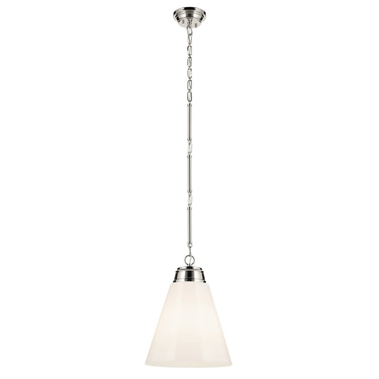Marsailli One Light Pendant in Polished Nickel