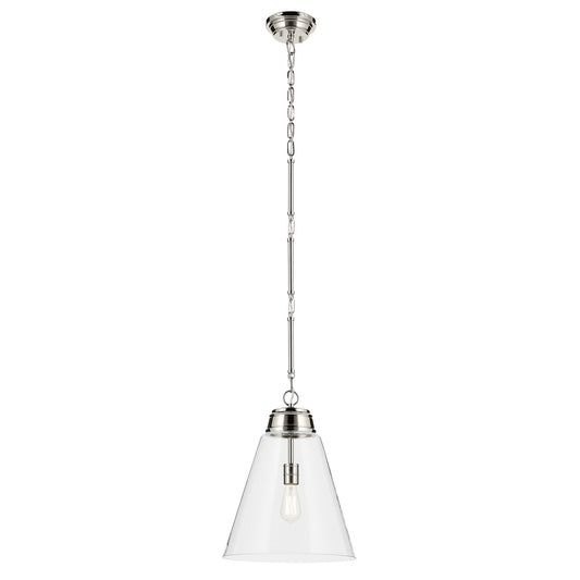 Marsailli One Light Pendant in Polished Nickel