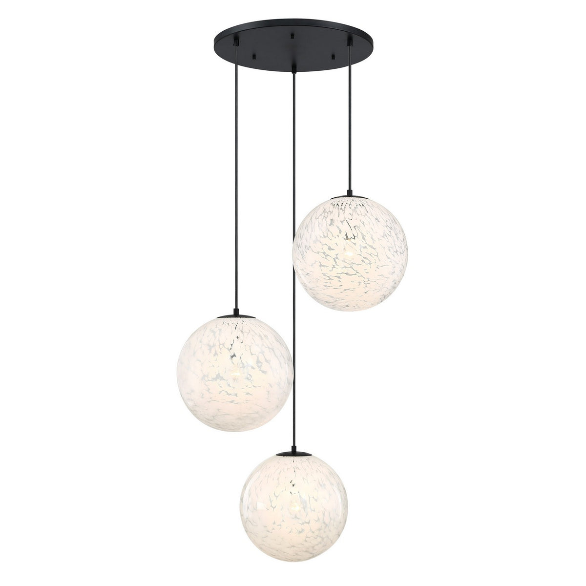 Circo Three Light Chandelier in Matte Black