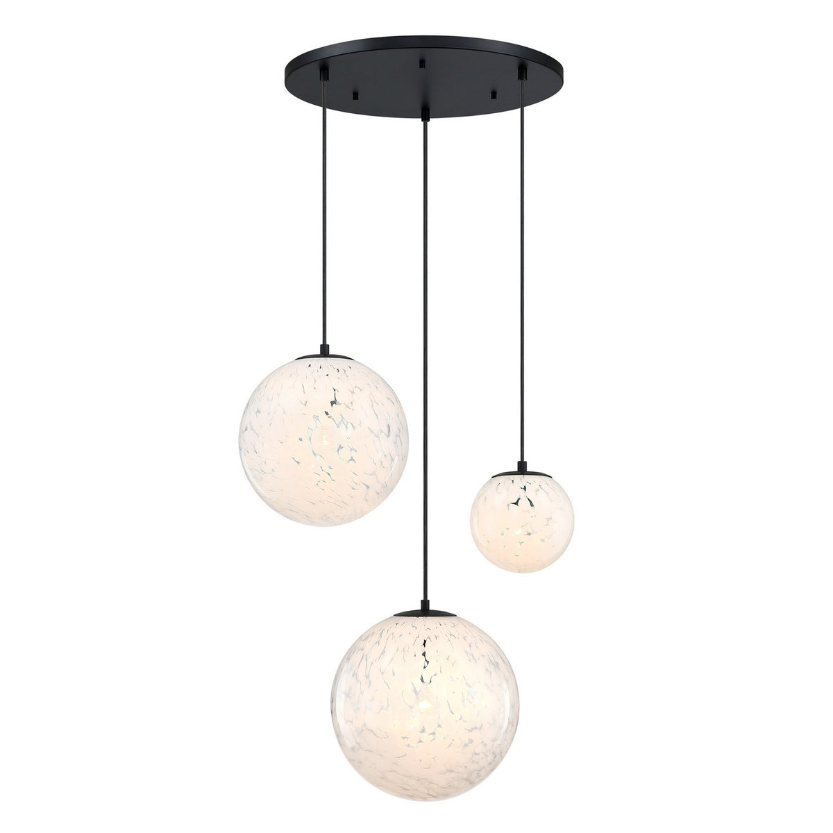 Circo Three Light Chandelier in Matte Black