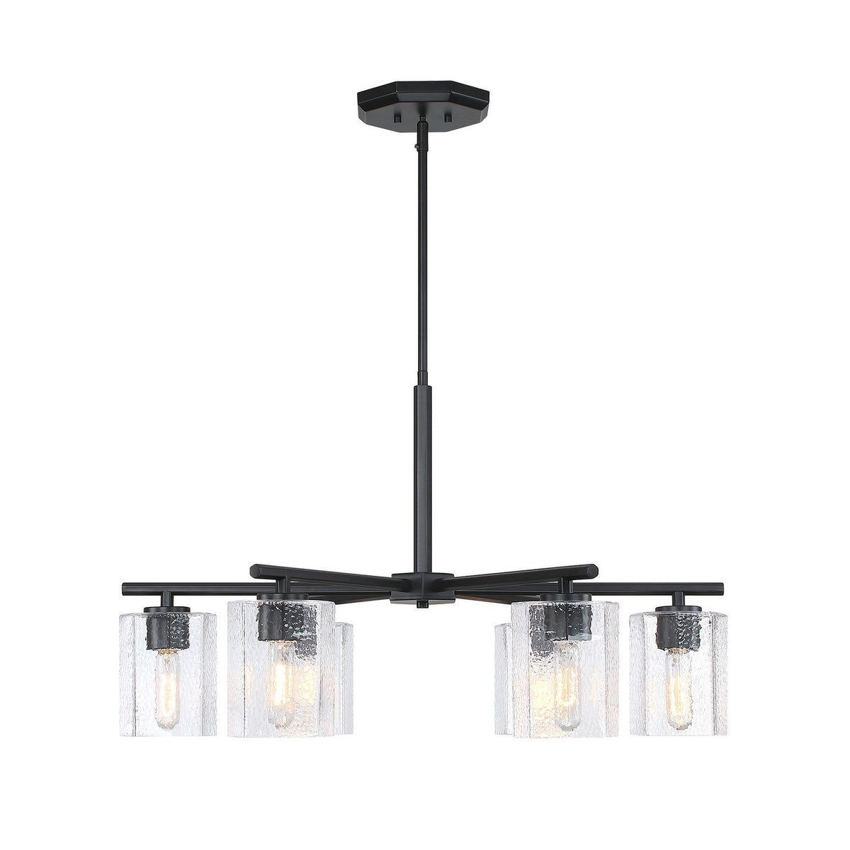 Haven Six Light Chandelier in Matte Black