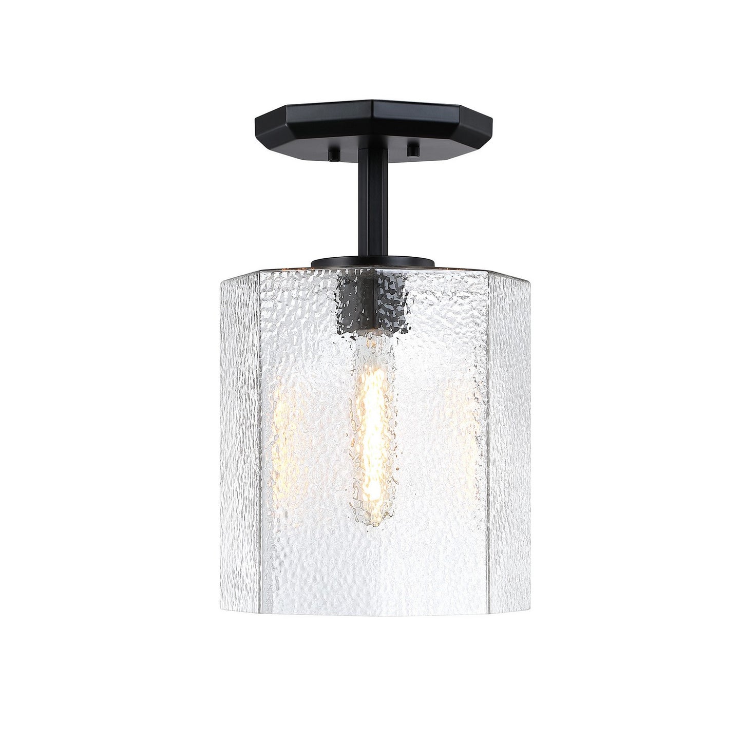 Haven One Light Semi Flush Mount in Matte Black