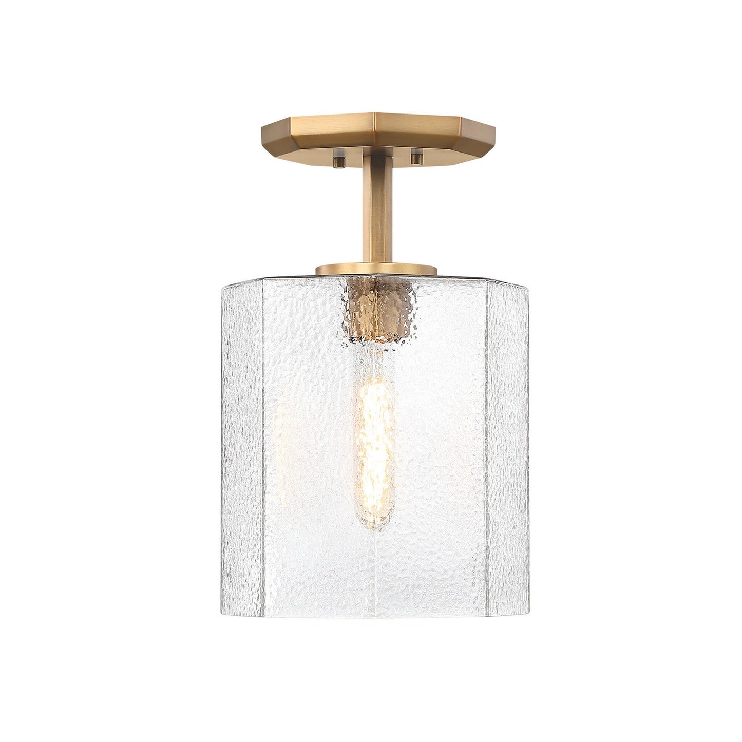 Haven One Light Semi Flush Mount in Old Satin Brass