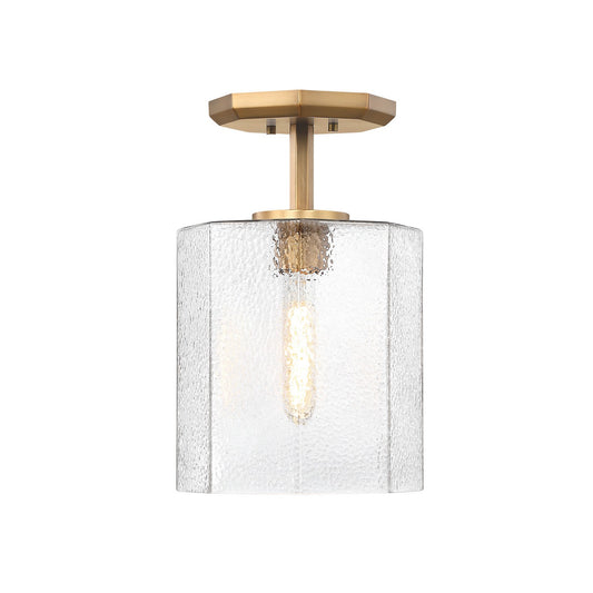 Haven One Light Semi Flush Mount in Old Satin Brass