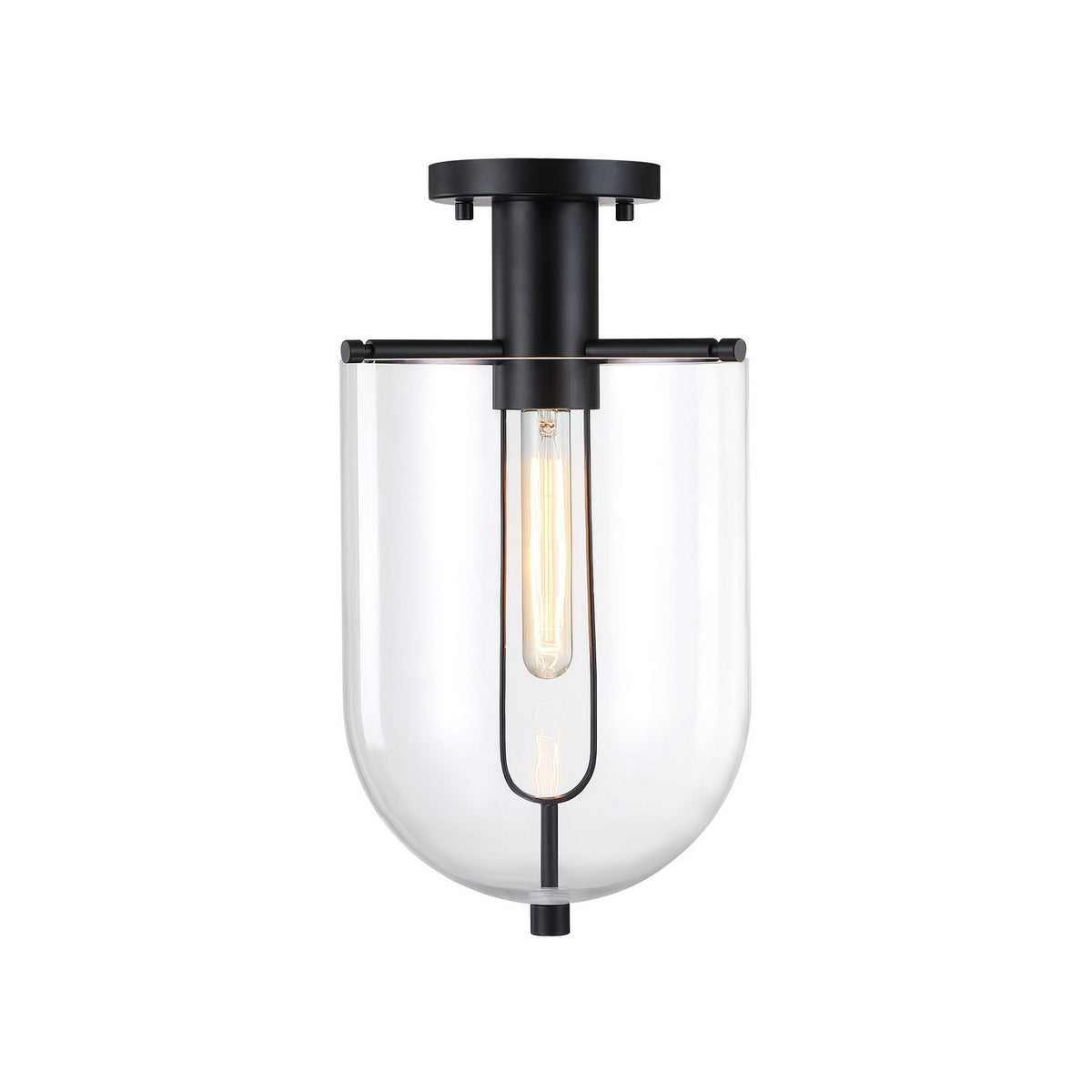 Skylar One Light Semi Flush Mount in Matte Black