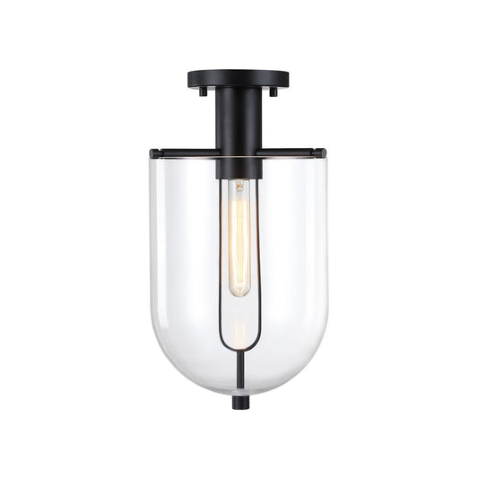 Skylar One Light Semi Flush Mount in Matte Black