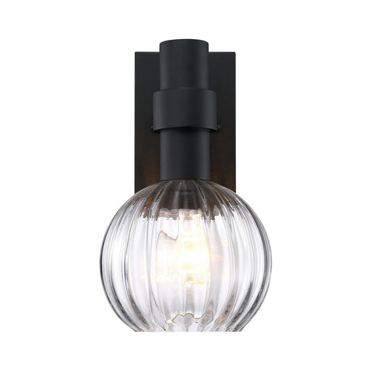 Fernwood One Light Outdoor Wall Sconce in Matte Black