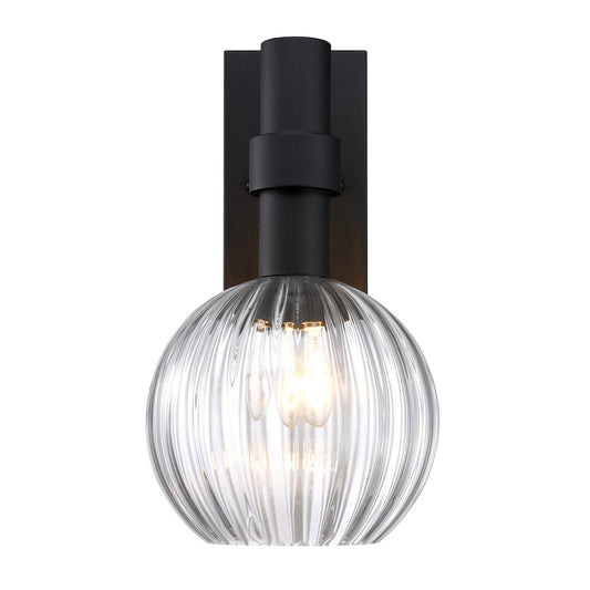 Fernwood One Light Outdoor Wall Sconce in Matte Black