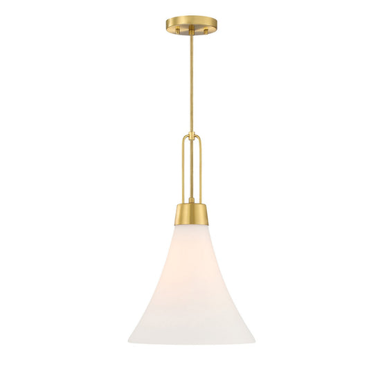 Evergreen Oasis One Light Pendant in Burshed Gold