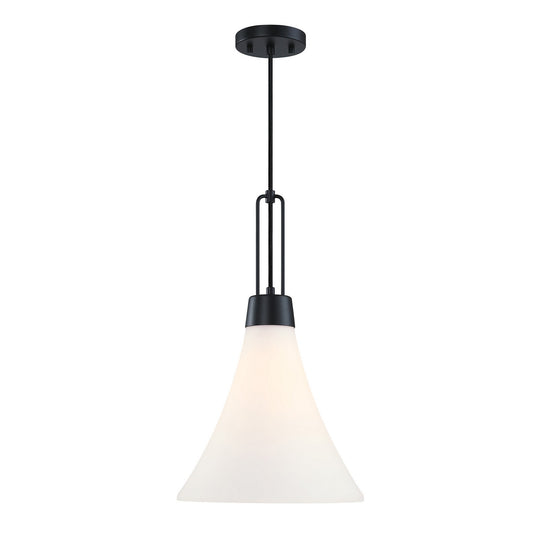 Evergreen Oasis One Light Pendant in Matte Black