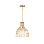 Evensong One Light Pendant in Burshed Gold
