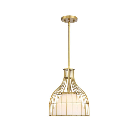 Evensong One Light Pendant in Burshed Gold