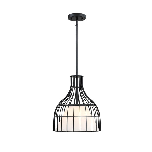 Evensong One Light Pendant in Matte Black